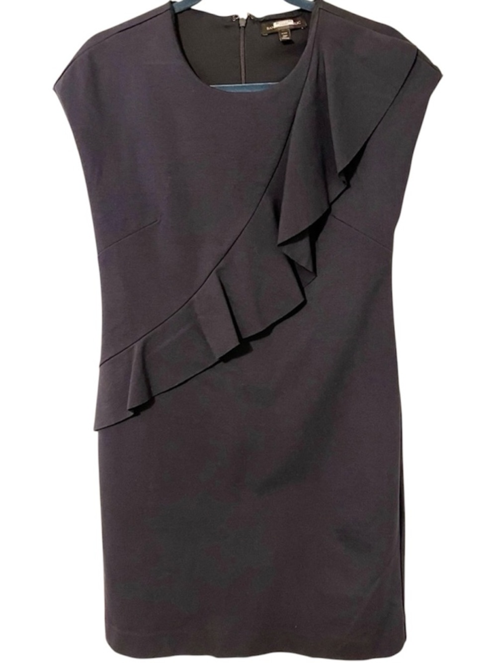 Banana Republic Navy Blue Asymmetrical Ruffle Dress. Fully lined